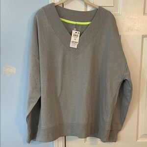 Ideology Women's Gray V-Neck Sweater